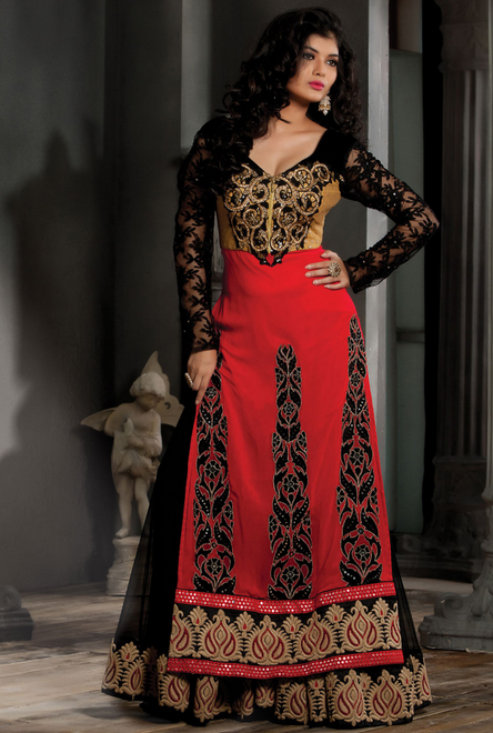 20 Indian Wedding Dresses You Can Try This Season - Black and Red Dress