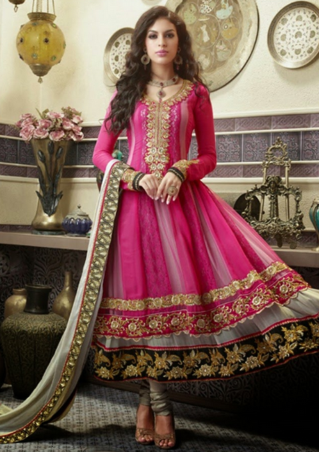 20 Indian Wedding Dresses You Can Try This Season - Pink Anarkali Frock
