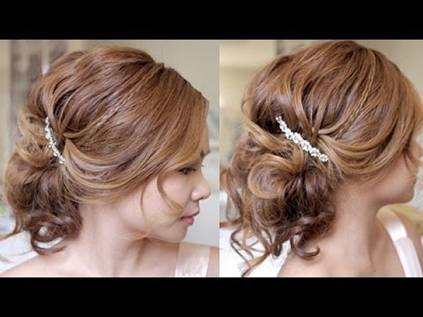 12 Summer Bridal HairStyles For Women-Messy Updo Summer Wedding Hairstyle