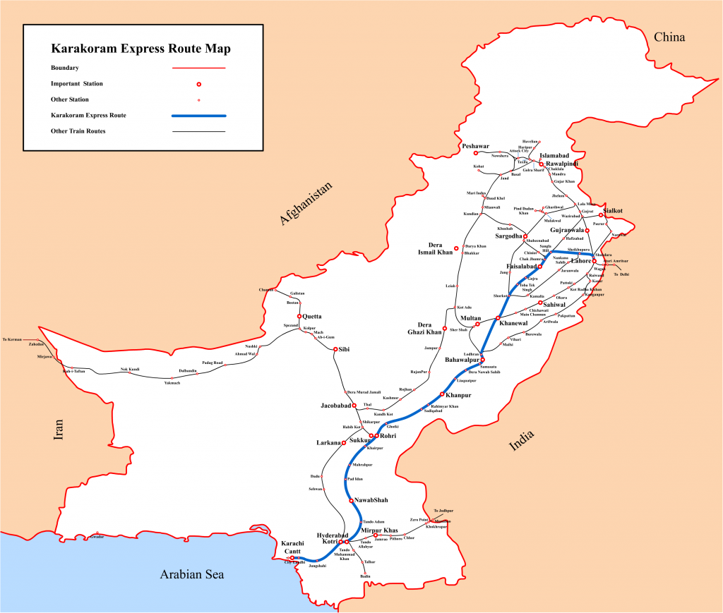 Karakoram Express Train Route Map